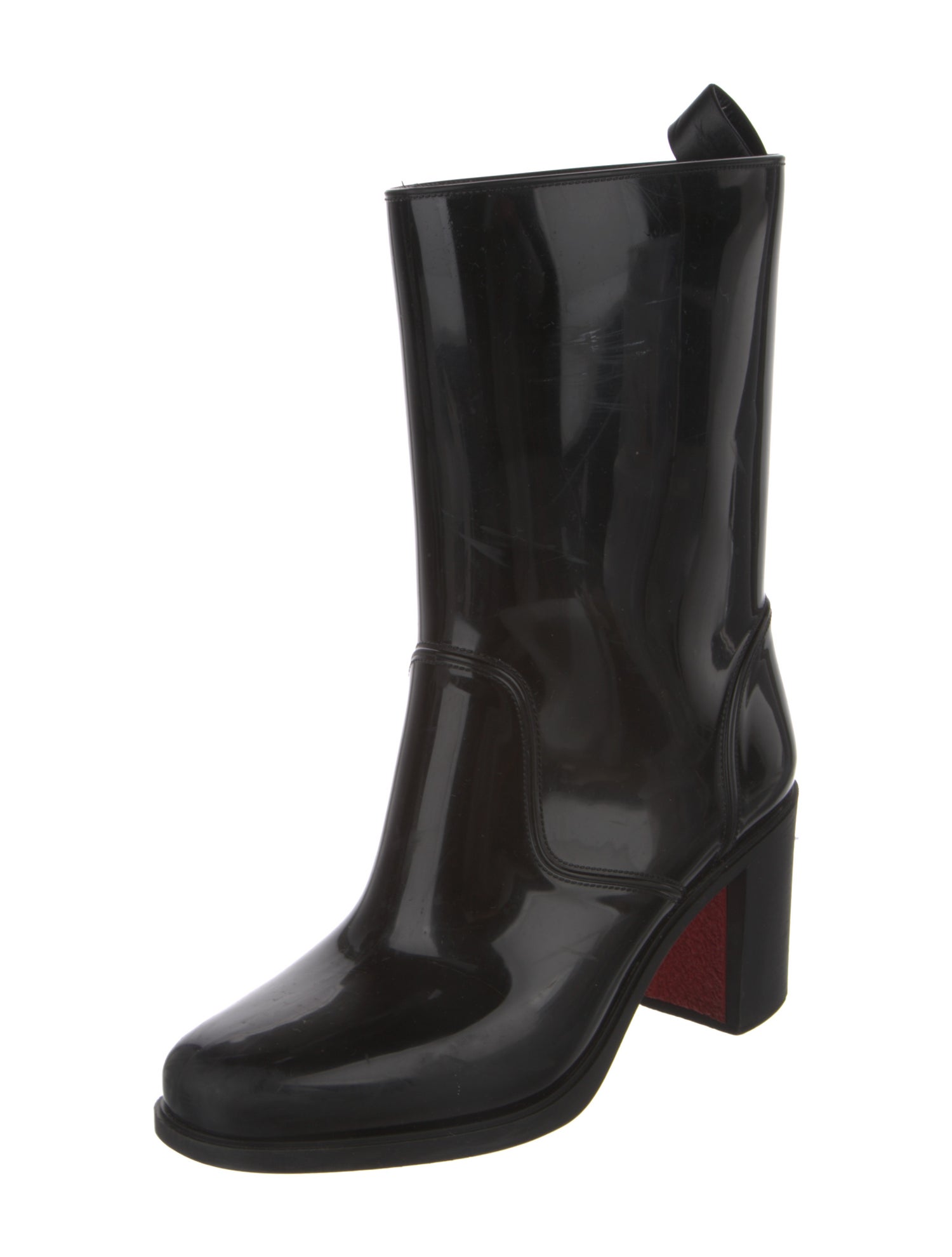 Christian Louboutin Spike Accents Rubber Rain Boots